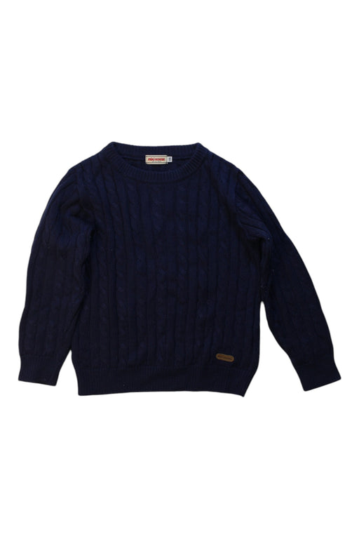 A Navy Knit Sweaters from Miki House in size 4T for boy. (Front View)