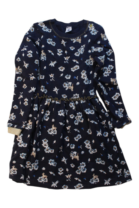 A Navy Long Sleeve Dresses from Petit Bateau in size 8Y for girl. (Front View)