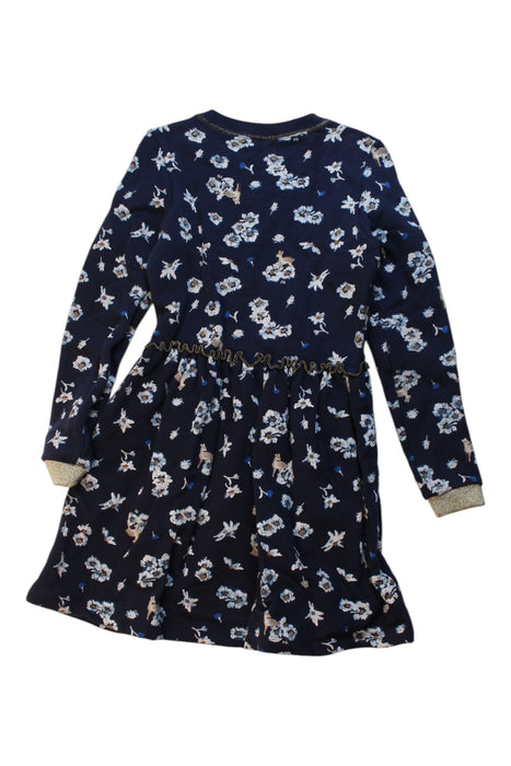 A Navy Long Sleeve Dresses from Petit Bateau in size 8Y for girl. (Back View)