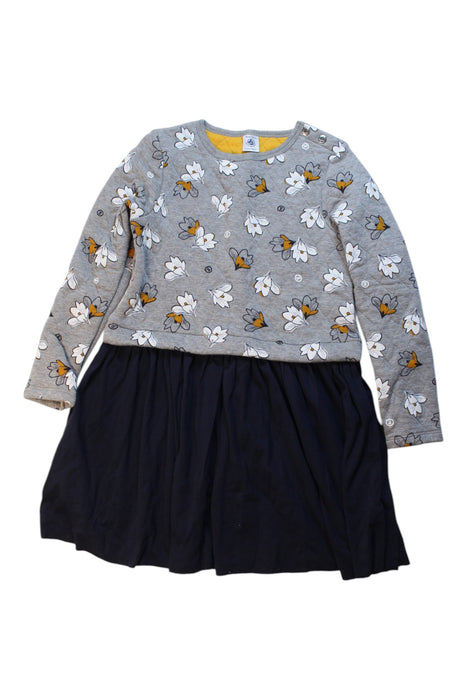 A Grey Long Sleeve Dresses from Petit Bateau in size 8Y for girl. (Front View)