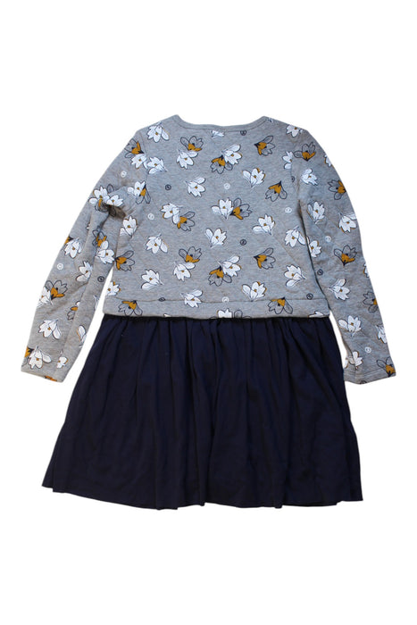 A Grey Long Sleeve Dresses from Petit Bateau in size 8Y for girl. (Back View)