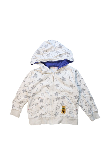 A White Zippered Sweatshirts from DPAM in size 4T for boy. (Front View)