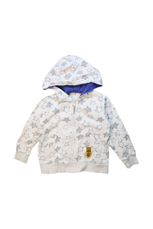 A White Zippered Sweatshirts from DPAM in size 4T for boy. (Front View)