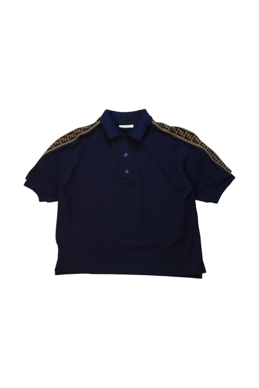 A Navy Short Sleeve Polos from Fendi in size 7Y for boy. (Front View)