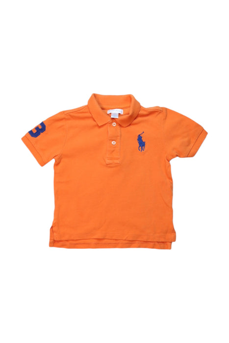 A Orange Short Sleeve Polos from Ralph Lauren in size 18-24M for boy. (Front View)