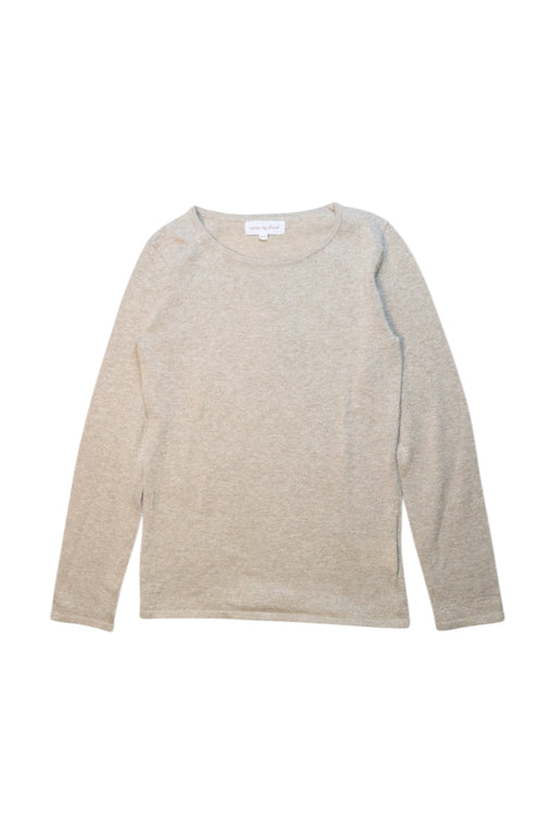 A Beige Long Sleeve Tops from Excuse My French in size 10Y for girl. (Front View)