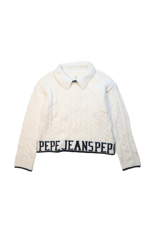 A White Knit Sweaters from Pepe Jeans in size 8Y for girl. (Front View)