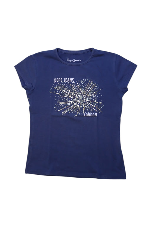 A Blue Short Sleeve T Shirts from Pepe Jeans in size 8Y for girl. (Front View)