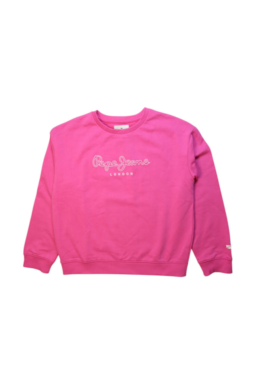 A Pink Crewneck Sweatshirts from Pepe Jeans in size 12Y for girl. (Front View)