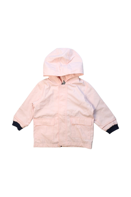 A Pink Rain Jackets from Petit Bateau in size 12-18M for girl. (Front View)
