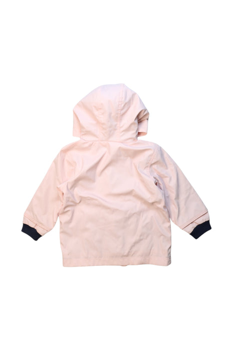 A Pink Rain Jackets from Petit Bateau in size 12-18M for girl. (Back View)