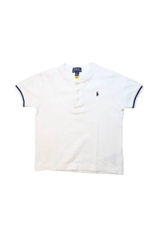 A White Short Sleeve Polos from Polo Ralph Lauren in size 5T for boy. (Front View)