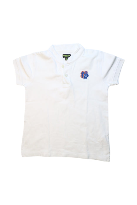 A White Short Sleeve Polos from Shanghai Tang in size 6T for boy. (Front View)