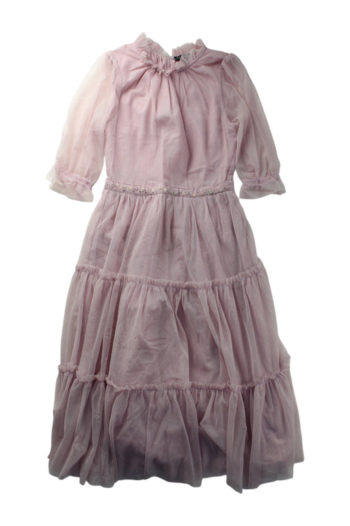A Pink Long Sleeve Dresses from Velveteen in size 8Y for girl. (Front View)
