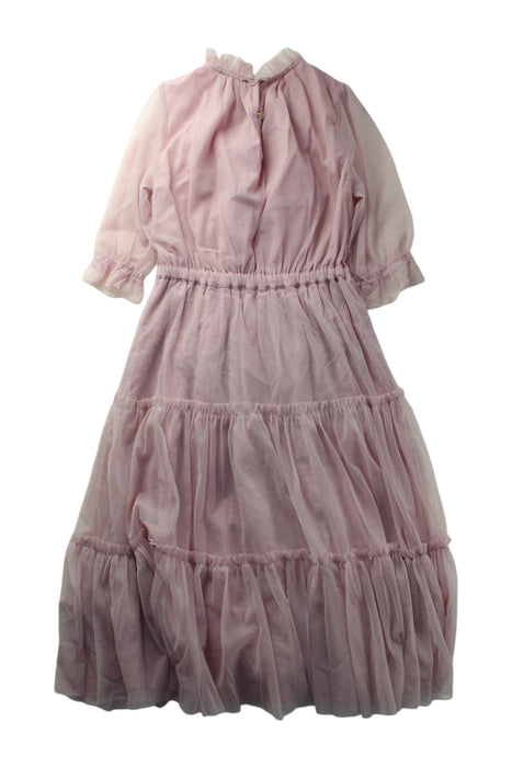A Pink Long Sleeve Dresses from Velveteen in size 8Y for girl. (Back View)