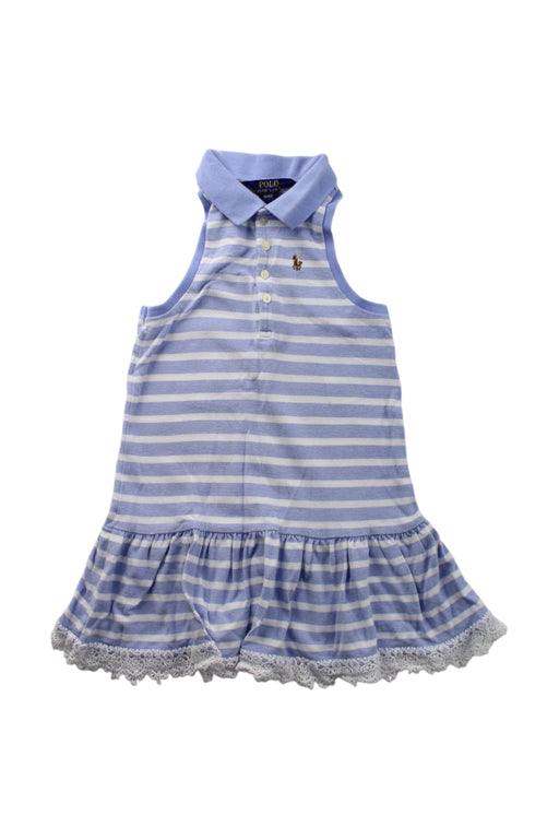 A Blue Sleeveless Dresses from Polo Ralph Lauren in size 4T for girl. (Front View)