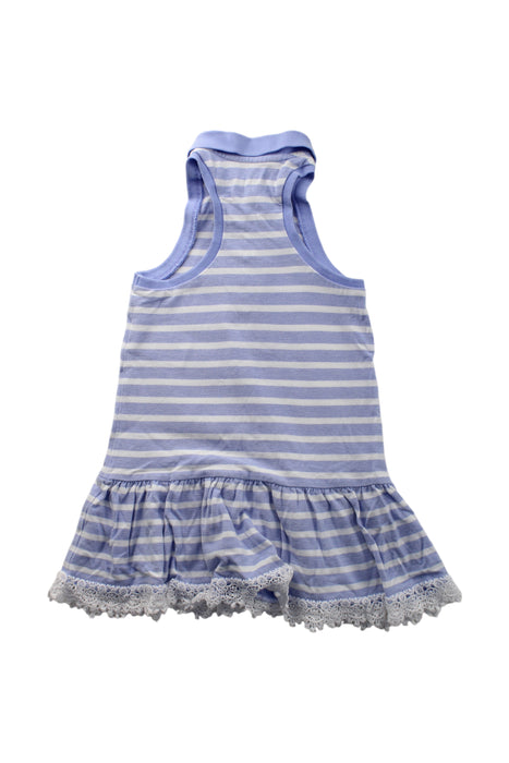 A Blue Sleeveless Dresses from Polo Ralph Lauren in size 4T for girl. (Back View)