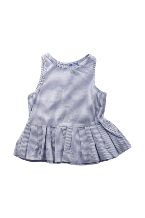 A Blue Sleeveless Tops from Jacadi in size 4T for girl. (Front View)