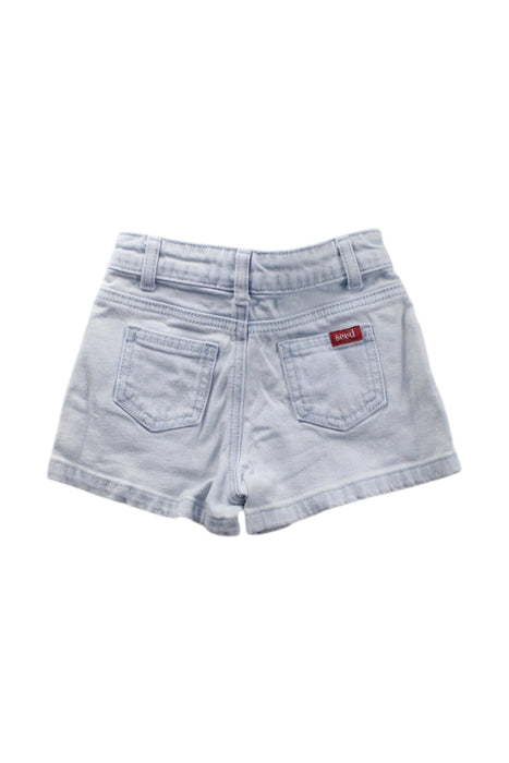 A Blue Shorts from Seed in size 3T for neutral. (Back View)