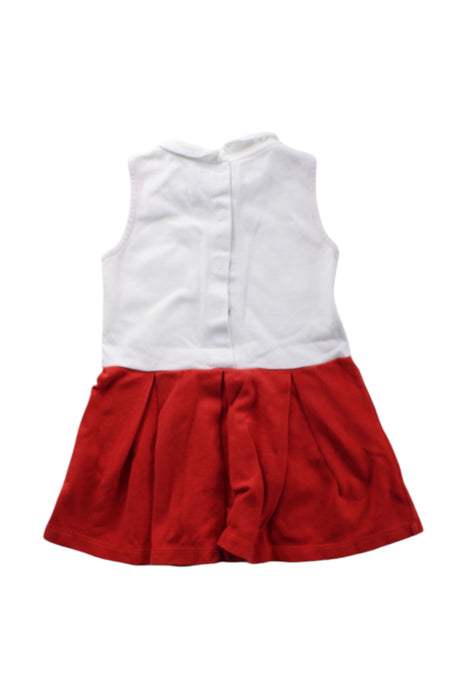 A Red Sleeveless Dresses from Petit Bateau in size 4T for girl. (Back View)