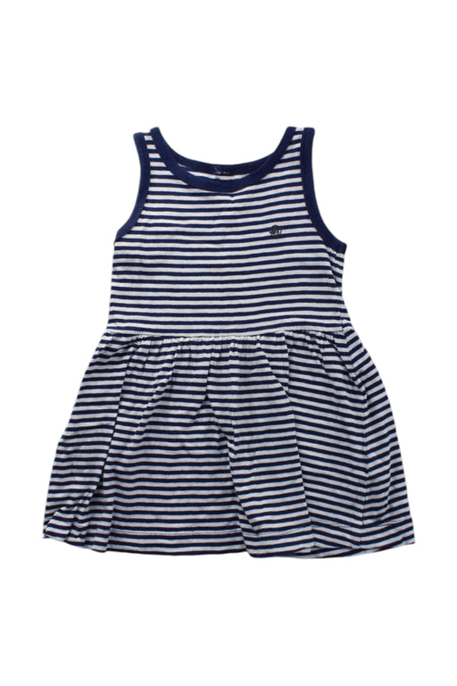 A Navy Sleeveless Dresses from Petit Bateau in size 3T for girl. (Front View)