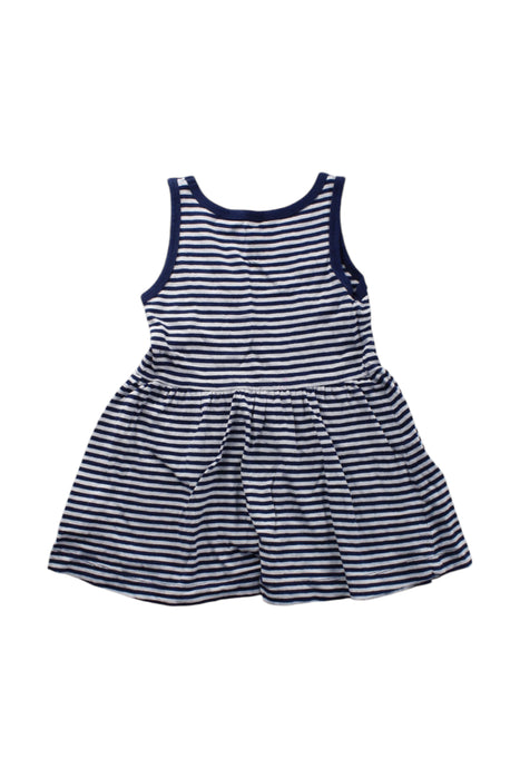 A Navy Sleeveless Dresses from Petit Bateau in size 3T for girl. (Back View)