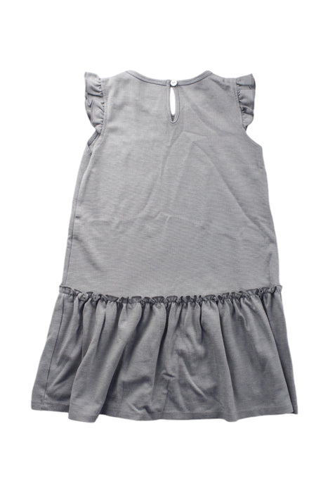 A Grey Sleeveless Dresses from Trudy & Teddy in size 5T for girl. (Back View)