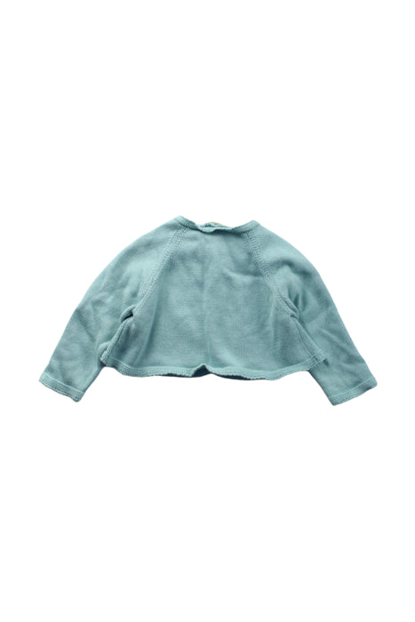 A Teal Cardigans from Nanos in size 3-6M for neutral. (Back View)
