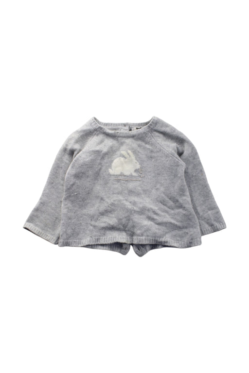 A Grey Long Sleeve Tops from Cyrillus in size 6-12M for neutral. (Front View)