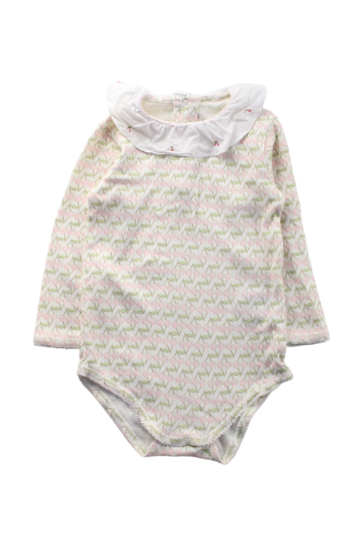 A Ivory Long Sleeve Bodysuits from Bonpoint in size 12-18M for neutral. (Front View)