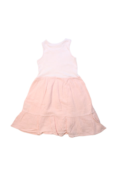 A Pink Sleeveless Dresses from Seed in size 5T for girl. (Back View)