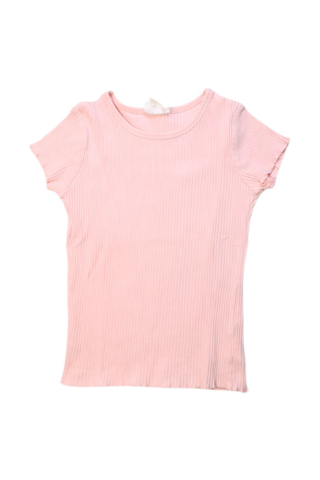 A Pink Short Sleeve Tops from Seed in size 5T for girl. (Front View)