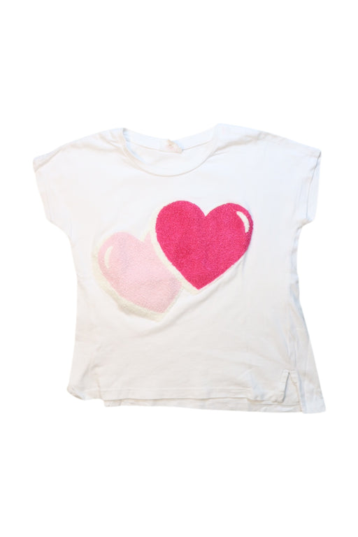 A White Short Sleeve T Shirts from Seed in size 5T for girl. (Front View)
