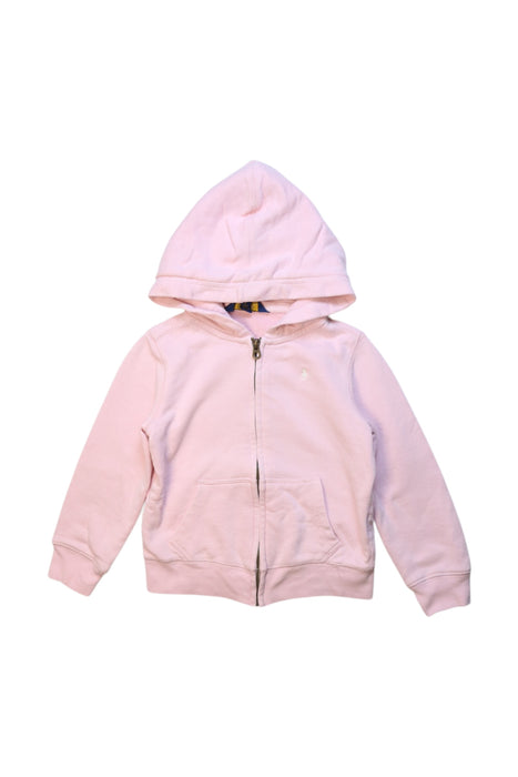 A Pink Hooded Sweatshirts from Polo Ralph Lauren in size 5T for girl. (Front View)