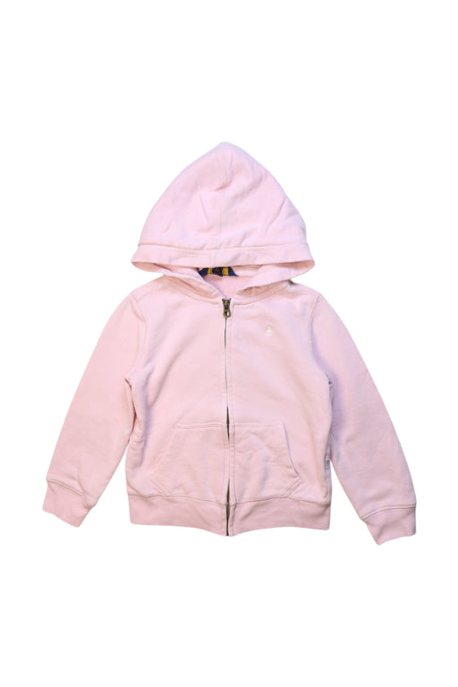 A Pink Hooded Sweatshirts from Polo Ralph Lauren in size 5T for girl. (Front View)