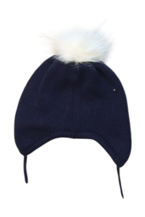 A Navy Winter Hats from Seed in size S for girl. (Back View)