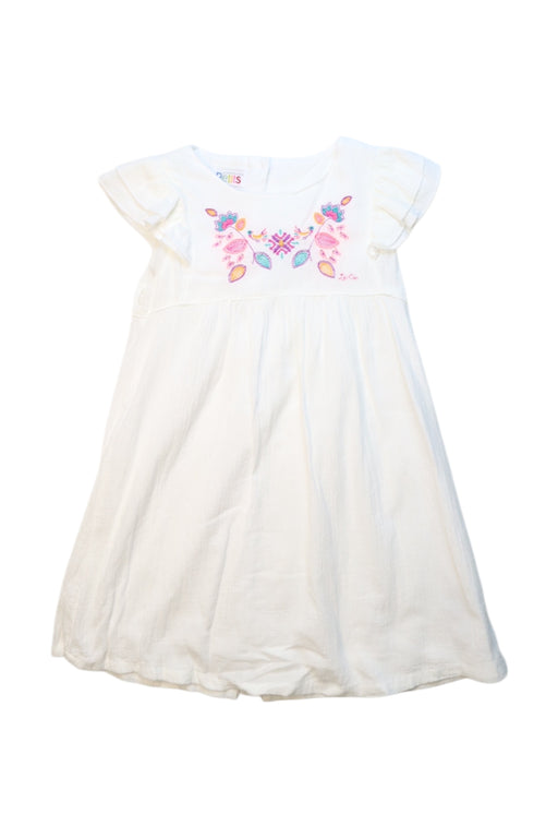 A White Short Sleeve Dresses from La Compagnie des Petits in size 4T for girl. (Front View)