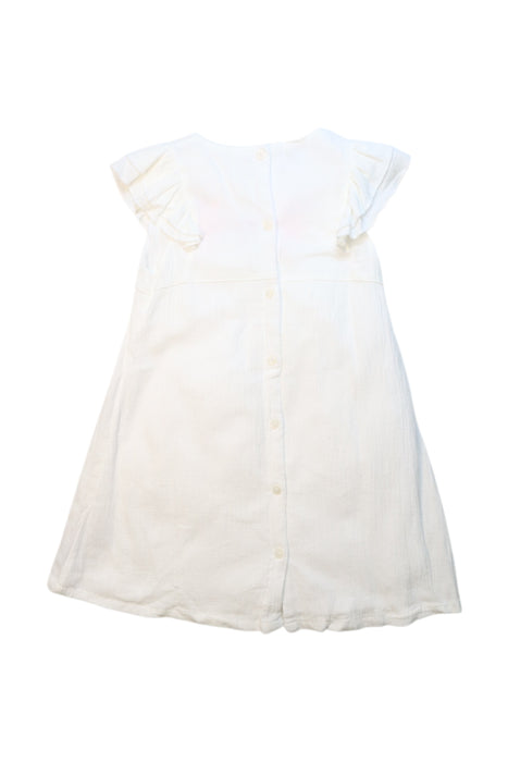 A White Short Sleeve Dresses from La Compagnie des Petits in size 4T for girl. (Back View)