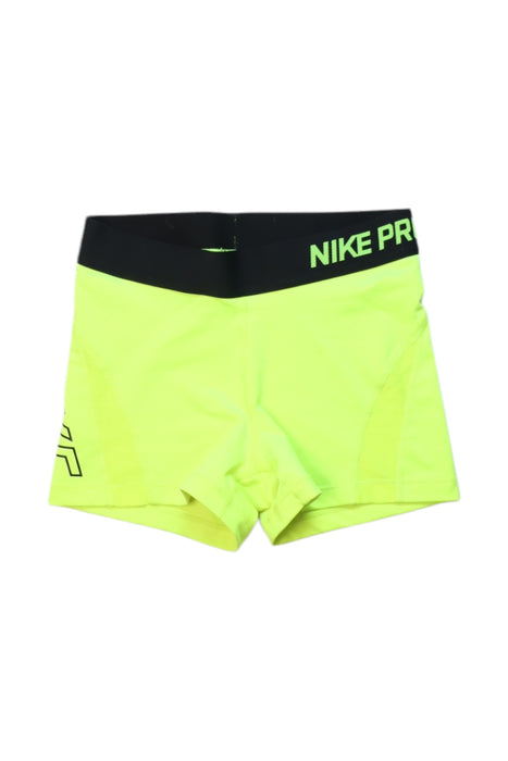 A Yellow Active Shorts from Nike in size 13Y for girl. (Front View)