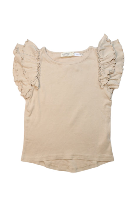 A Beige Short Sleeve Tops from MarMar in size 5T for girl. (Front View)