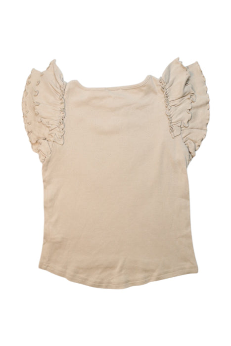 A Beige Short Sleeve Tops from MarMar in size 5T for girl. (Back View)