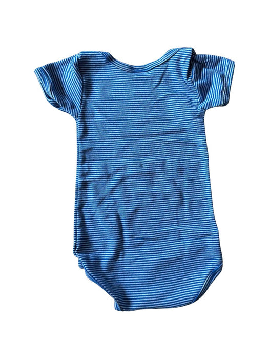 A Blue Short Sleeve Bodysuits from Petit Bateau in size 0-3M for boy. (Back View)