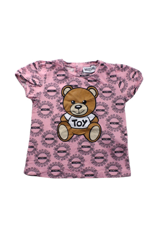A Pink Short Sleeve T Shirts from Moschino in size 3T for neutral. (Front View)
