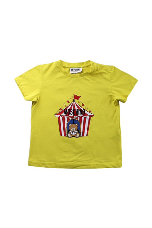 A Yellow Short Sleeve T Shirts from Moschino in size 2T for neutral. (Front View)