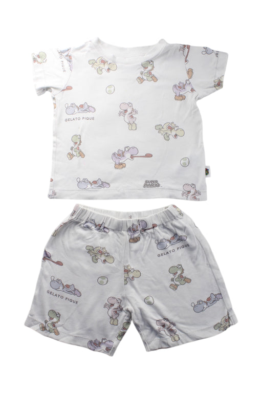 A White Shorts Sets from Gelato Pique in size 2T for neutral. (Front View)