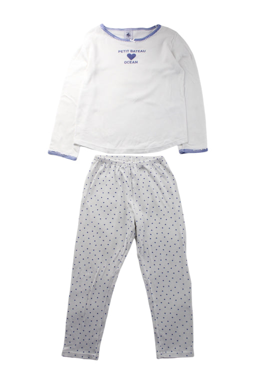 A White Pyjama Sets from Petit Bateau in size 4T for neutral. (Front View)