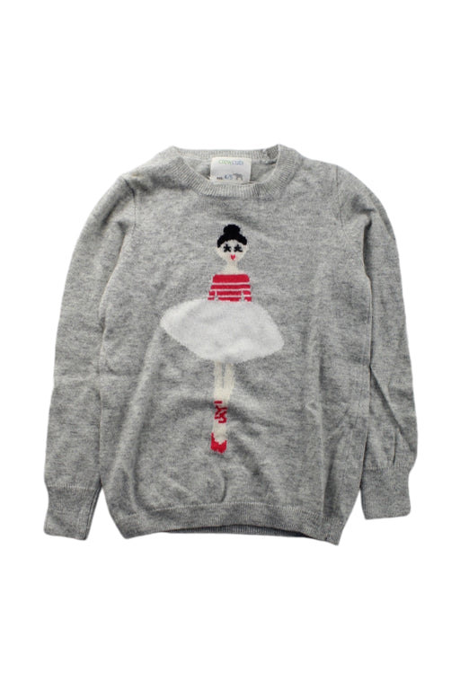 A Grey Knit Sweaters from Crewcuts in size 4T for girl. (Front View)