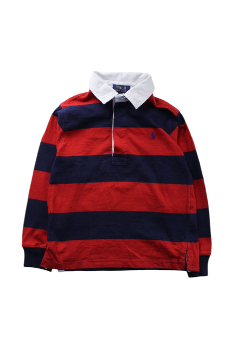 A Red Long Sleeve Polos from Polo Ralph Lauren in size 5T for boy. (Front View)