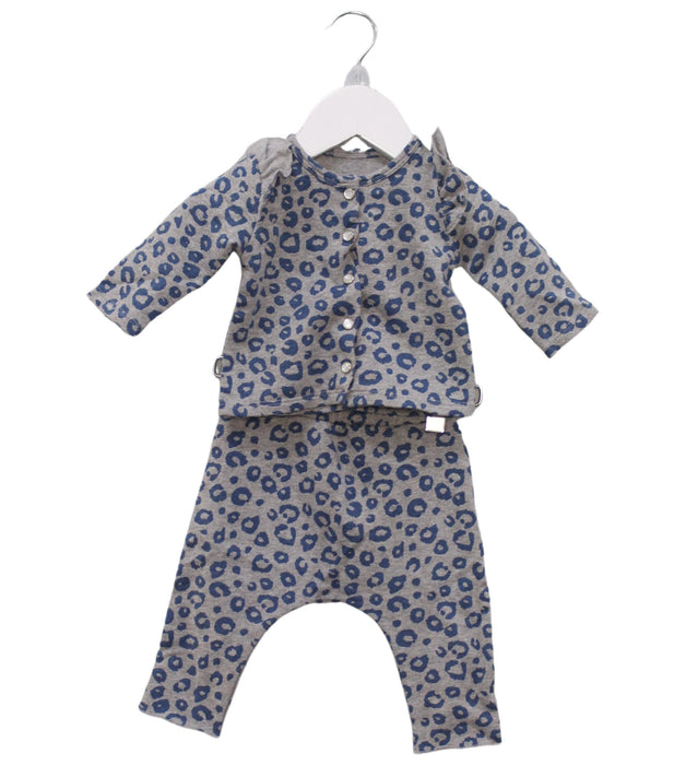 A Grey Pyjama Sets from Louis Louise in size 0-3M for girl. (Front View)