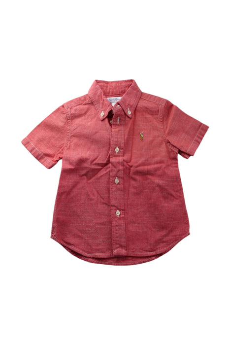 A Red Short Sleeve Shirts from Ralph Lauren in size 2T for boy. (Front View)